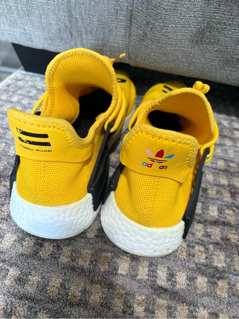 adidas Yellow Knit Men’s Sneakers with Black Accents